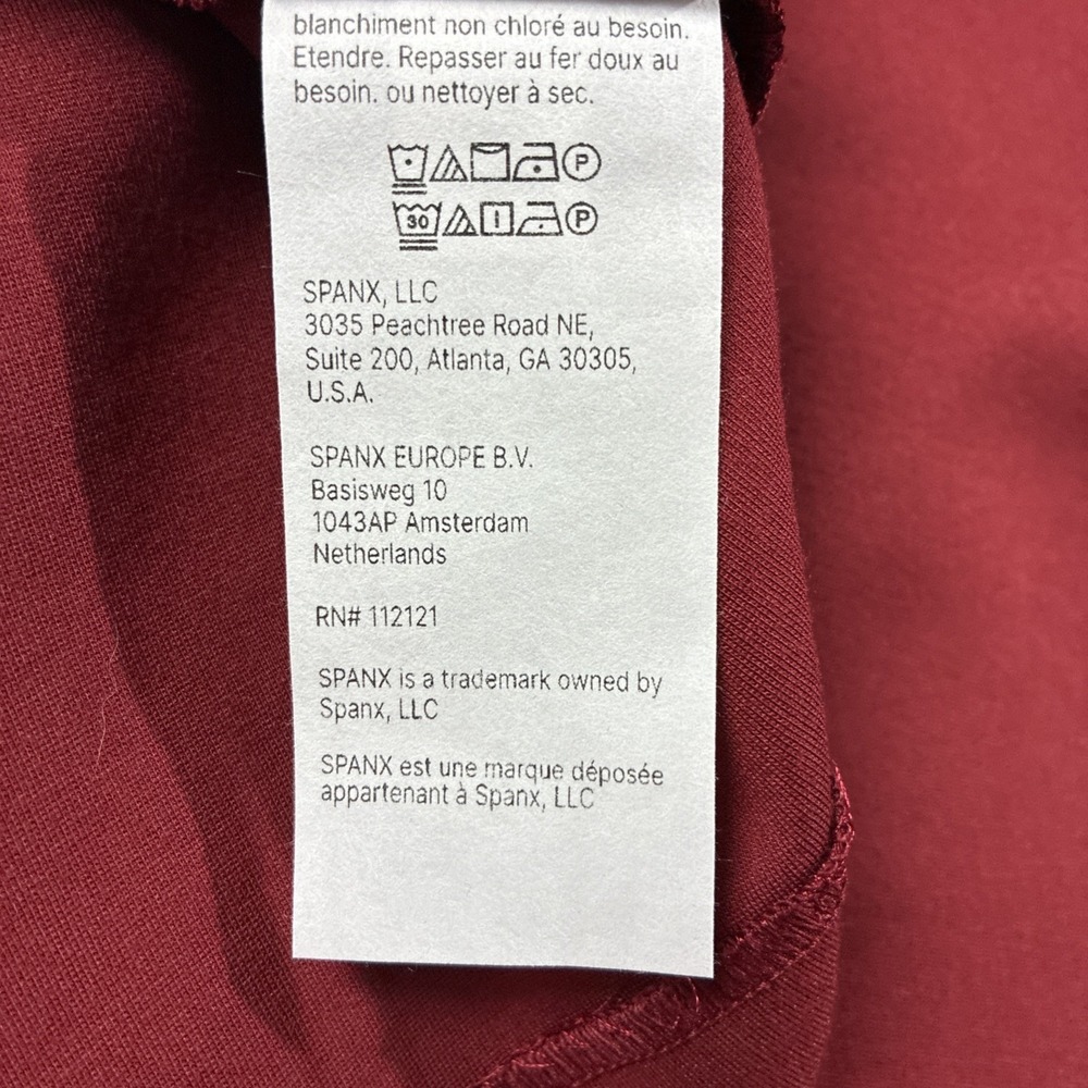 NWT Spanx Ponte Wrap Mini Skirt Deep Red Women's M 90s Minimalist Quiet Luxury - Picture 9 of 13